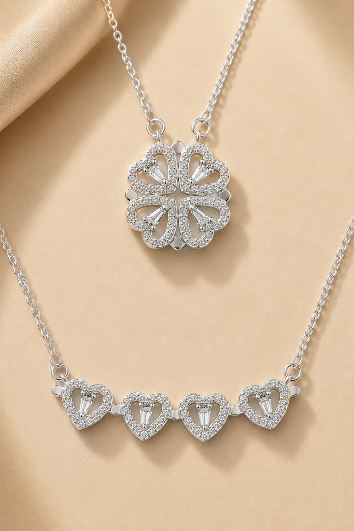 Collier « Cœurs Porte-Bonheur » 2-en-1