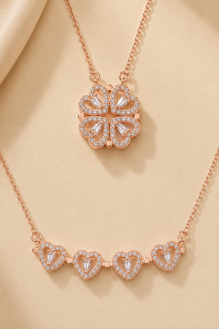 Collier « Cœurs Porte-Bonheur » 2-en-1